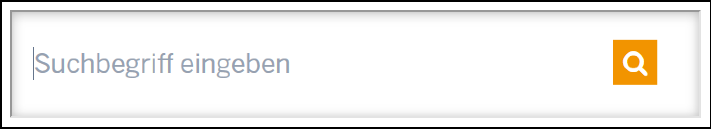 Im Sucheingabe-Feld steht "Suchbegriff eingeben" und dahinter ist eine Lupe abgebildet.
