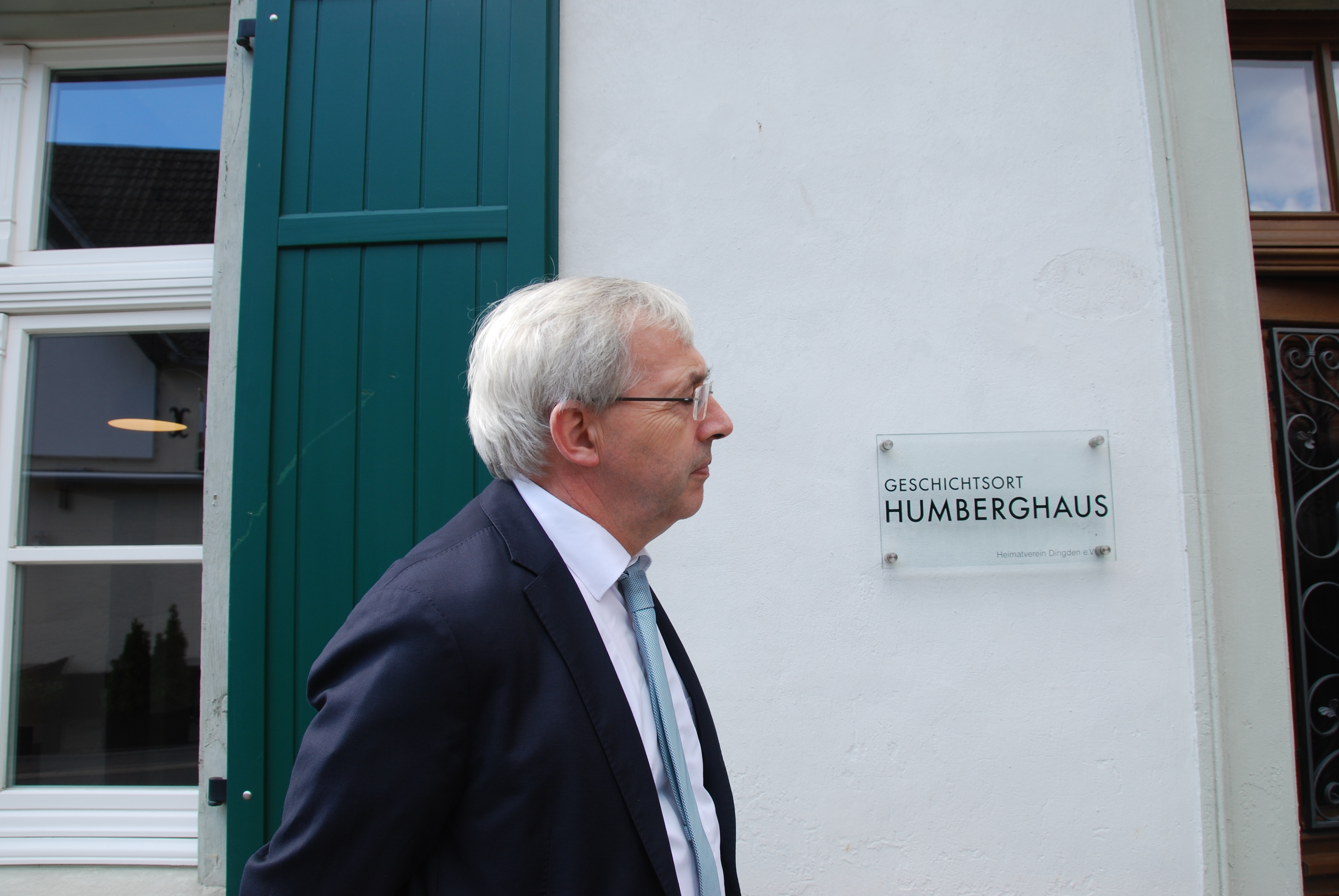 Klaus Kaiser beim Gedenkstättenbesuch im Humberghaus Dingden